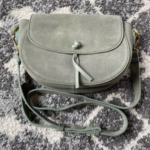 Madewell Elsewhere Tie Saddlebag in Suede